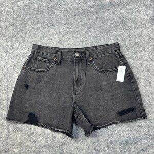 Old Navy Shorts Girls Size 14 Plus Denim Jean Black Distressed High Rise NEW